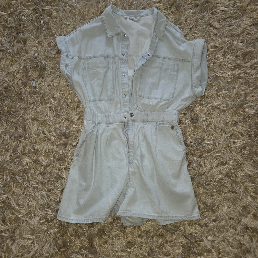 Light Blue Denim Romper